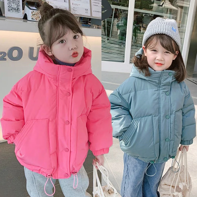 2024 New Winter Warm Down Jackets For Girls Coat Fashion Korean Version Loose Children Outwear 3 to 12 Years Baby Kids Clothes